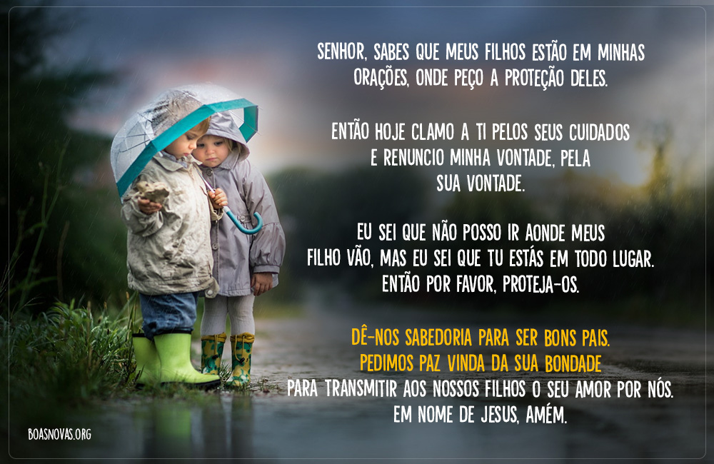 Inspiração para orações poderosas de proteção para os filhos