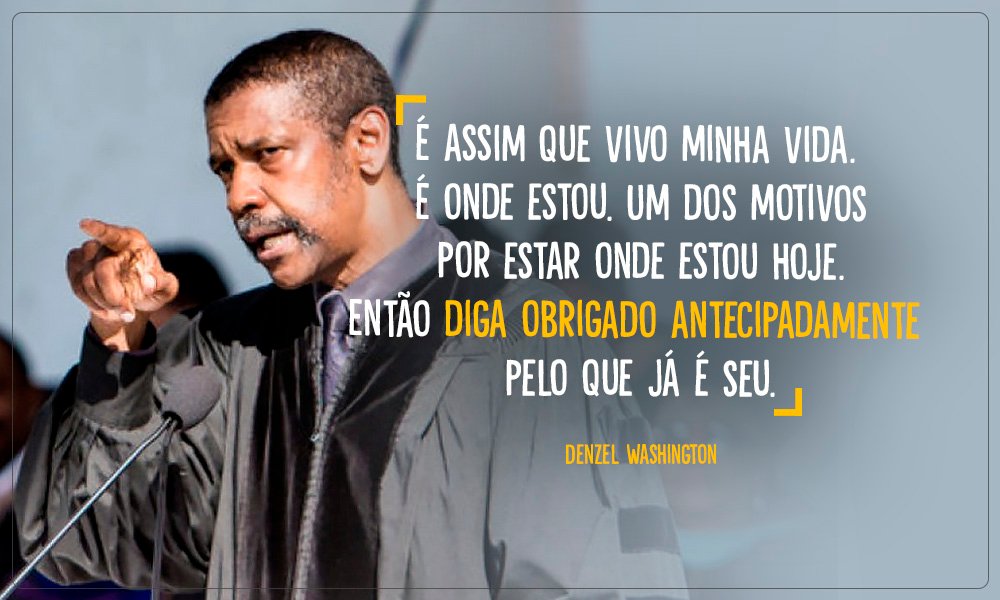 Denzel dala para agradecer a Deus antecipadamente